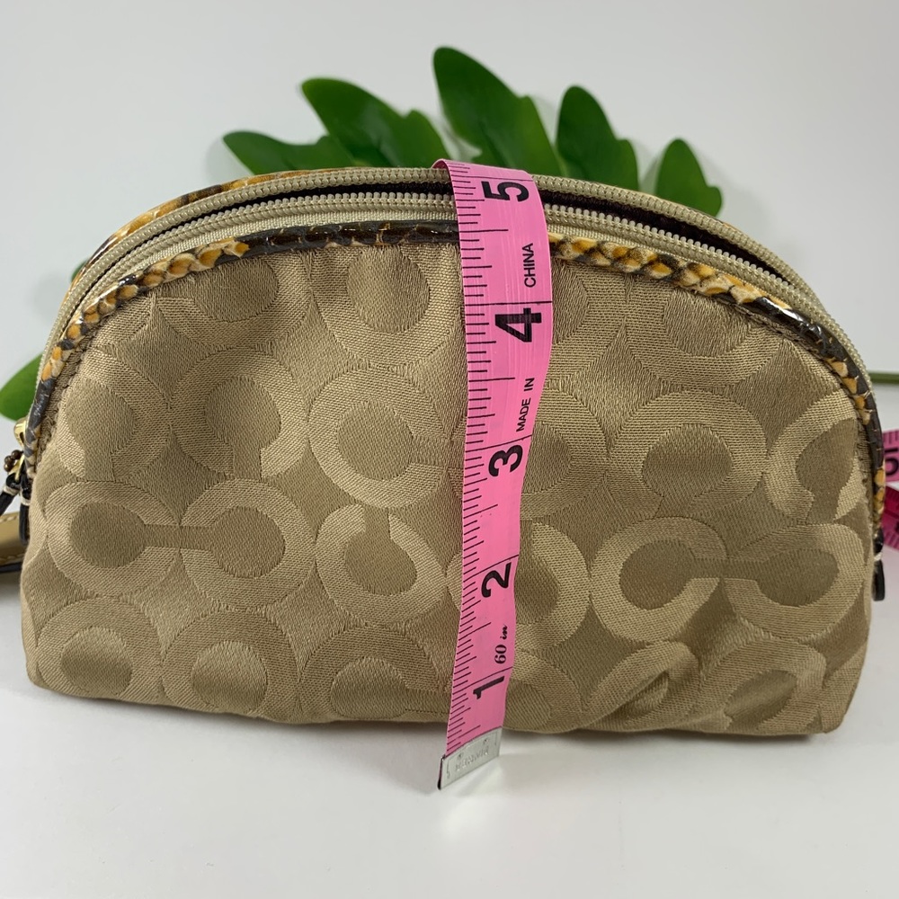 Coach Domed Fabric Makeup Bag with Python Accent - Picture 10 of 12